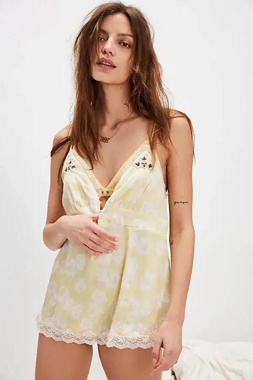 Free People Intimately Night Special Cami Top Lemon Custard Combo Small NWOT